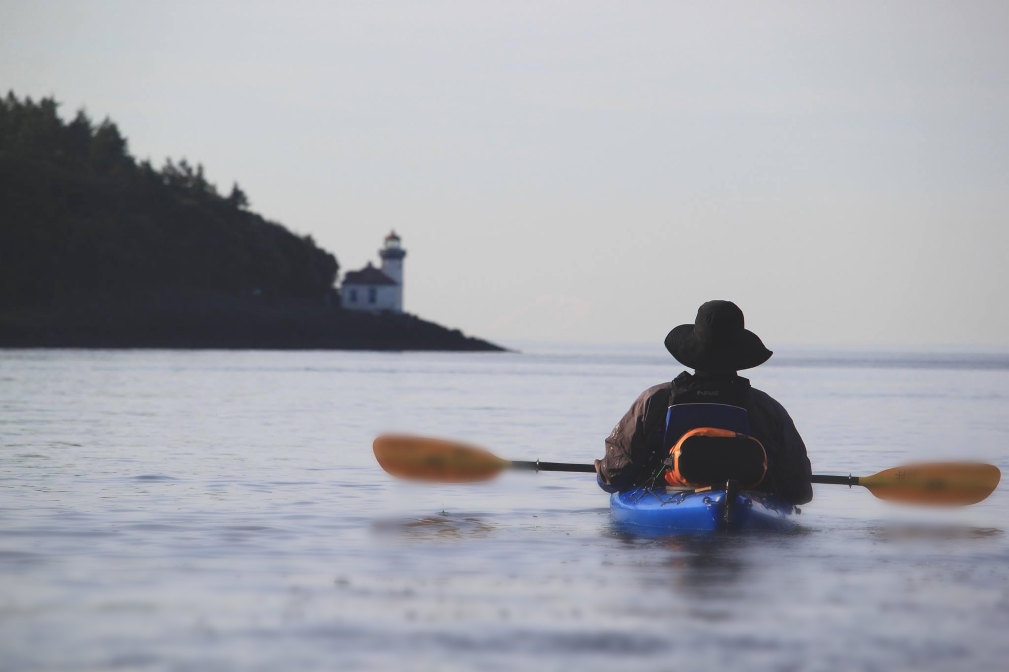 Kayaking on open water